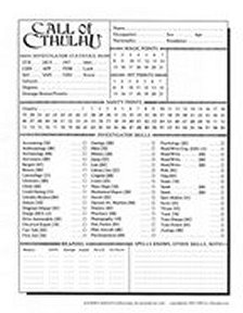 Call of Cthulhu Original Character Sheet Pack