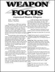 Weapon Focus: Improvised Modern Weapons