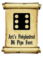 Art's Polyhedral Dice D6 Font with Pips