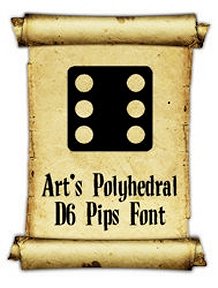 Art's Polyhedral Dice D6 Font with Pips
