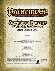 Advanced Player's Guide Playtest 1: Cavalier & Oracle
