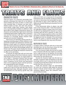 D20 PostModern: Traits and Flaws