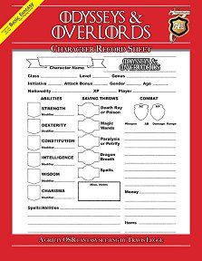 Odysseys and Overlords Character Record Sheet